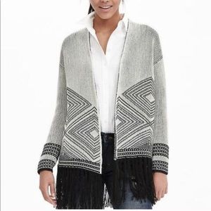 Banana Republic Fringe Aztec Cardigan S